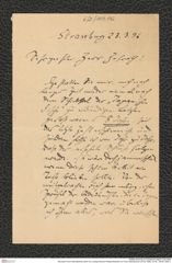 Nachlass Franz Steindachner, Brief von Ludwig Heinrich Philipp Döderlein an Franz Steindachner (23.03.1896), Inv.Nr. 109.06, Seite 1